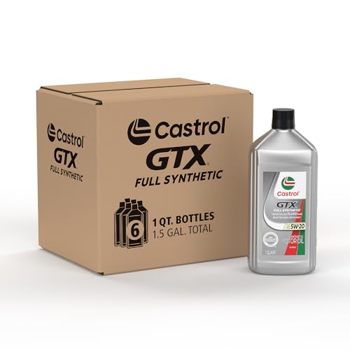 Image of Castrol GTX Full Synthetic 5W-20 Motor Oil, 1 Quart, Pack of 6
