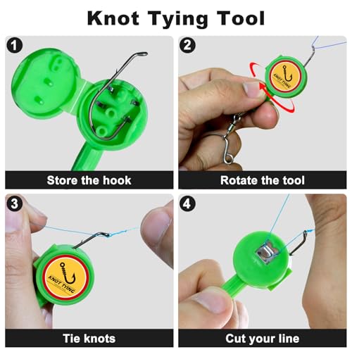 SNAIL TRAIL 3 Pcs Fish Hook Remover Tool & Knot Tying Tool Kit, Fishing Plier Hook Remover, Hook Disgorger, Fish Dehooker, Lure Extractor, Saltwater Hook Out Grabber, Stainless Steel Hook Removal Tool