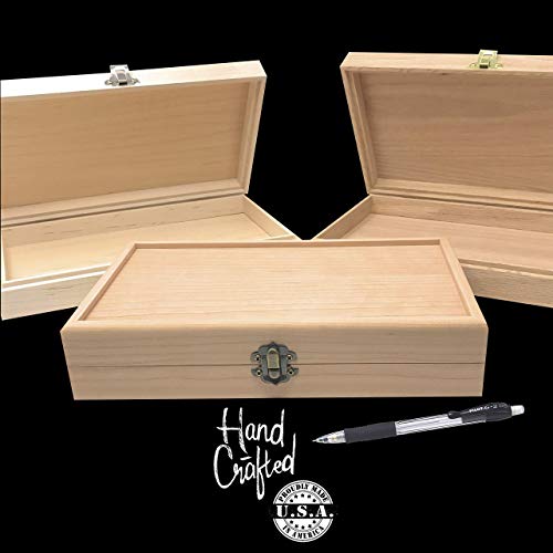Unfinished Wood Box With Hinges & Latch-10 X 6 X 2 Great For Diy Projects, Home Decor, Storage Case, Small Jewelry Box #TOP6