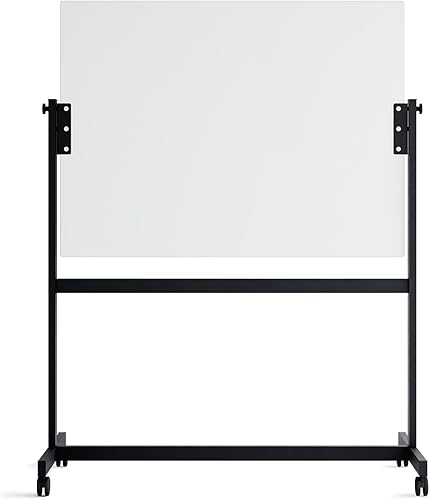 U Brands Caballete magnético de cristal de borrado en seco, 48 x 36 pulgadas, superficie esmerilada blanca
