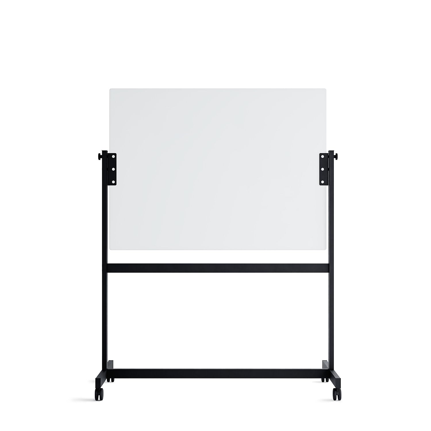 U Brands Magnetic Glass Dry-Erase Board Rolling Easel, 36" x 48" Inches, White Frosted Surface
