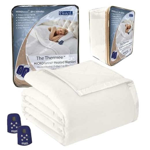 Thermee Micro Flannel Queen-Size Electric Heated Blanket, 10 Heat Settings with Timer & Safety Shutoff, Fast Heating Warm Blanket, Machine Wash & Dry, 90Lx90W, Sand