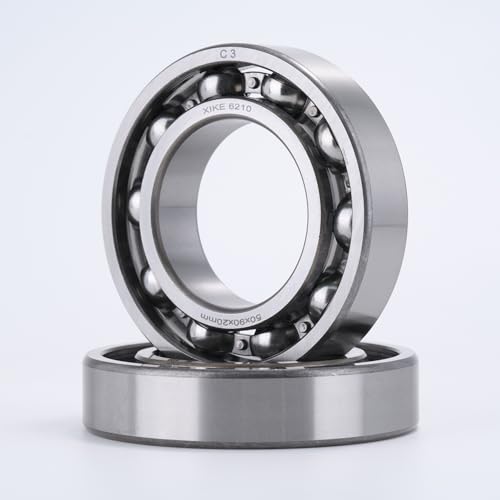XiKe 2pcs 6210 Deep Groove Ball Bearing ID 50 x OD 90 x Width 20mm,Open Style Seal with Clearance C3,Used for Low-Power Electric Motors,Automobile and Tractor Gearboxes,General Machines, Tools, Etc.