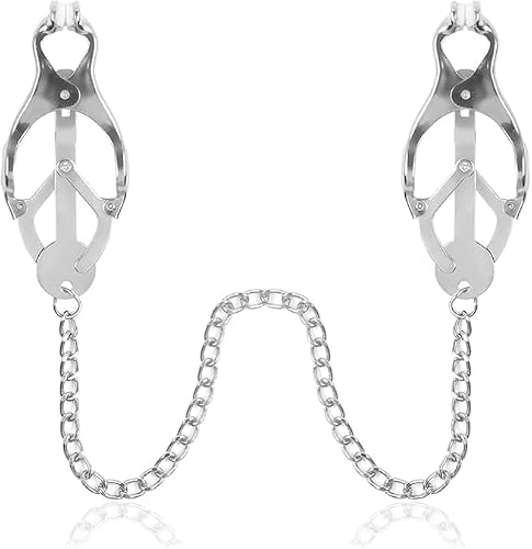 Clover Chain Nipple Clamps in Silver