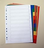  United® Office Universalregister 2 x 10 Blanko Tabellenblätter DIN A4 Bunt Doppelpack