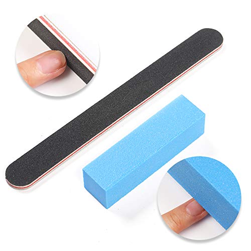 Nail Files and Buffers for Acrylic Nails, Manicure Pedicure Nail, Professional Colorful Tools Kit Rectangular Art Care Buffer Block Tools 100/180 Grit - Thumbnail 7