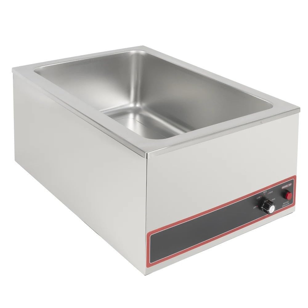 FONTEME Large Stainless Steel Commercial Portable Steam Table Food Warmer | 120V 1200W [1PK]