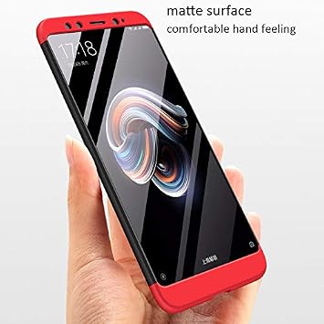 Microsonic Xiaomi Redmi Note 5 için Kılıf Double Dip 360 Protective Siyah [Redmi Note 5 ile Uyumlu Kılıf - Siyah]