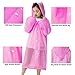 Kids Rain Ponchos (2 Pack ), Reusable EVA Rain Coats for 6-12 Children Boys and Girls, Lightweight Portable Thicken Clear Raincoats Rain Gear Jackets with Hoods for Travel Holiday Park (Pink+Blue)