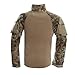 TACVASEN Mens Tactical Military Combat Camo Paintball Airsoft Zipper Shirt Sand Python