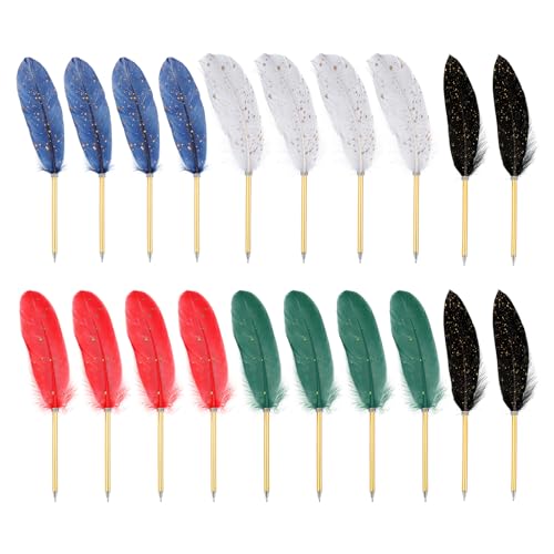 Stylo à bille à plume d'oie PATIKIL lot de 20 pièces noir encre 0,5 mm
