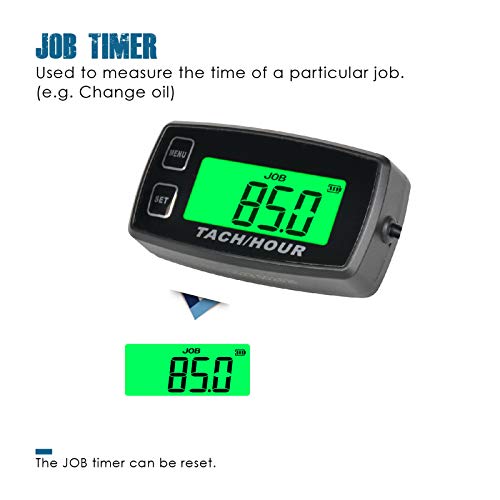 Runleader Self Powered Hour Meter Tachometer,Maintenance Reminder, Alert Rpm,Backlit Display,Battery Replaceable For Ztr Lawn Mower Tractor Generator Outboard Atv Jetski Dirtbike. #TOP2