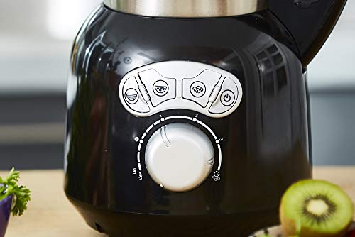 Senya Blender Chauffant Inox Cook & Ice V3 Noir, Mixeur Soupe Veloutée/Moulinée, Cuisson Vapeur, Glace Pilée Smoothies, 1,5L, 1400W, et son panier vapeur en silicone piable de 2L SYCP-HB008NA