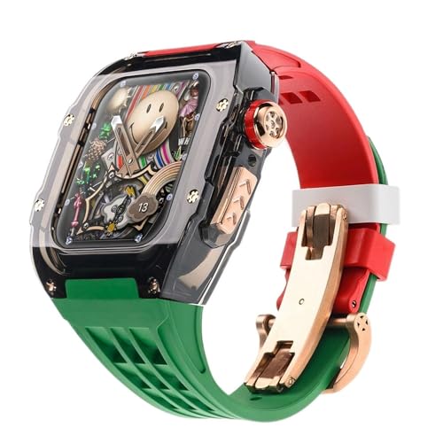 Boîtier de montre transparent avec bracelet de montre en caoutchouc Apple Watch Series 7