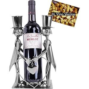 Brubaker Weinflaschenhalter Hochzeitspaar Mann + Mann – Männer Brautpaar Deko-Objekt Metall mit Grußkarte für…