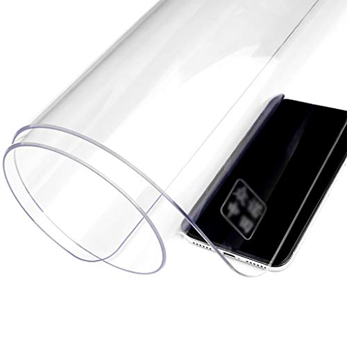 Transparent Tablecloth No Odor Transparent PVC Tablecloth Waterproof Anti-scalding Oil-proof Transparent Coffee Table Pad No Odor Does Not Shrink (Color : 4.0mm thickness, Size : 90 * 180cm)