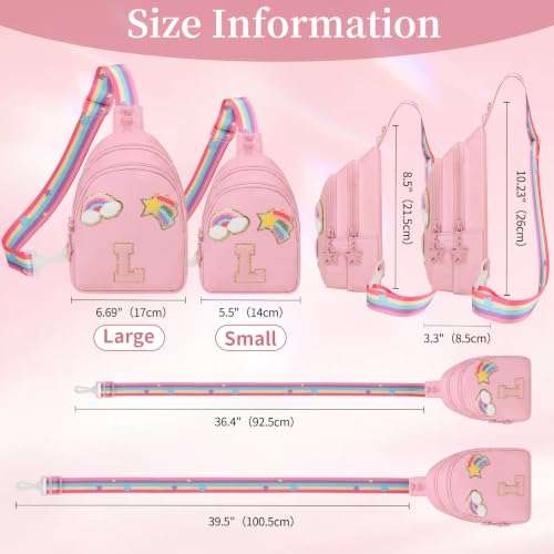 Sling Bag for Girls,Initial Crossbody Bags-Small Pink L by OCHEAL - Used condition - Image 5