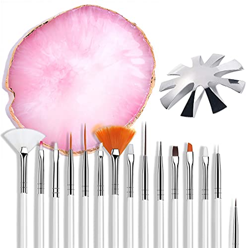 EOOTO Nail Art Tools Kit Resin Nail Art Palette French Nails Acrylic Pro Nail Art Design Brushes for Women Girls DIY Design Decoration Manicure Tips Supplies