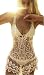 SHFZ Women's Sexy Lace Mesh Patchwork Bikini Bathing Suit Cover Up Mini Dress