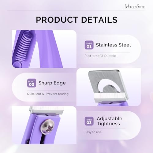 Image of MelodySusie Acrylic Nail Clippers, Professional Nail Clippers Cutters for Acrylic Nails Fake Nail Tips, Adjustable Stainless Nail Trimmer, Manicure Tool for Salon Home Nail Art, Purple