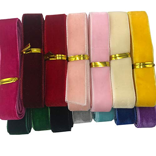 Image of 14 Yards Velvet Ribbon Spool for Headband DIY Craft (Multi-Color, 5 /8 inch)