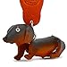 MONKIMAU 8018 Teckel Chien Saucisse Adorable Porte-clés Animal Fait-Main Robuste Sangle Cuir Trousseau chaîne Anneau Jouet Figurine Gadget Pendentif Accessoires téléphone Porte-Bonheur