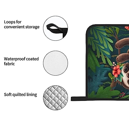 Cute Sloth Oven Mitts And Pot Holders Set Of 4, Kitchen Cooking Bbq Heat Resistant Non-Slip Oven Gloves And Pad Sets #TOP5