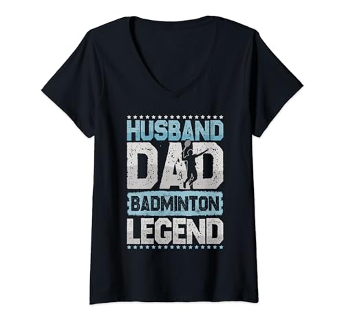 The Badminton Legends Retro Shuttlecock - Bádminton para hombre Camiseta Cuello V