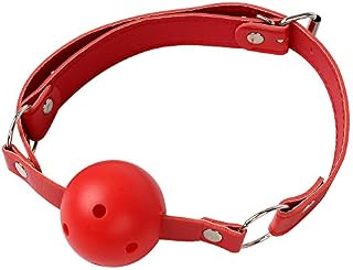 Adjustable Leather Collar Open Mouth (Red)