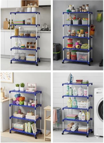 Image of CIPLA PLAST Space-Saving Classy Shoe Organizer, with Wheels, Storage Rack Covered Shoe Rack with Dustproof Fabric Cover, Powder Coated Metal Frame & Fabric Organizer (Large, 5 Layer)