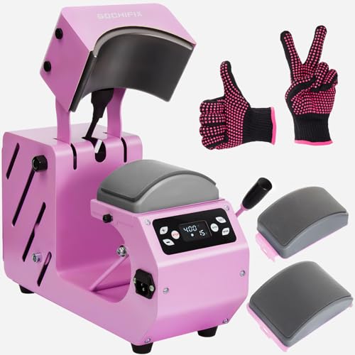 Auto Hat Heat Press Machine, Automatic Open/Release, 4 Memory Modes, Precise Temp/Timer Control, 6.54"x3.84"Curved Heat Plate, Hat Stretcher, for Caps, Sublimation, Vinyl, Heat Transfer