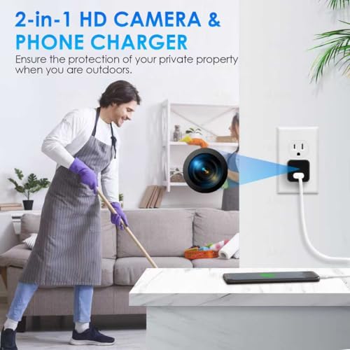 xingshunjie Mini Camera USB Charger Full HD 1080P Video, Security Charger Cam for Home & Office Monitoring, Wall USB Camera with 32GB Micro SD Card by xingshunjie - Image 2