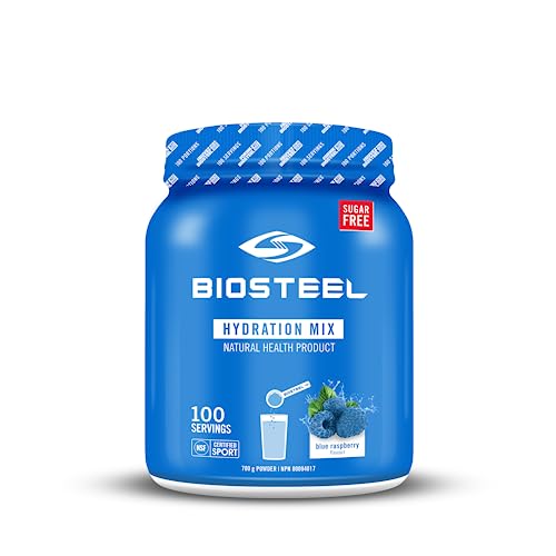 BioSteel Hydration Mix - Sugar Free, Essential Electrolyte Sports Drink Powder - Blue Raspberry - 100 Servings