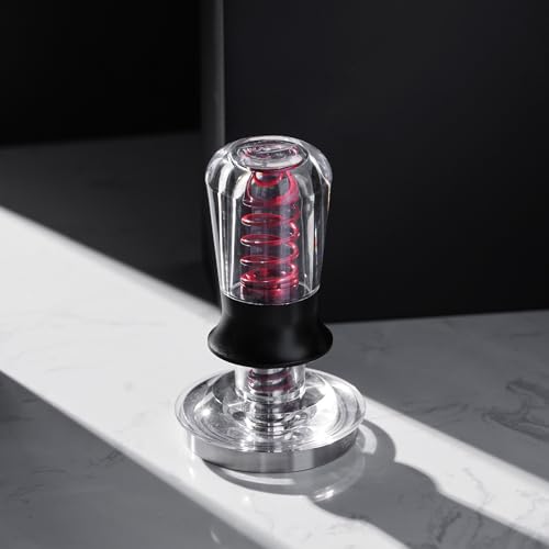 Image of IKAPE 58.35mm Ace Transparent Espresso Coffee Tamper, Premium Barista Coffee Tamper with Calibrated Spring Loaded, Threaded Stainless Steel Base for Espresso Machine(New Upgrade)