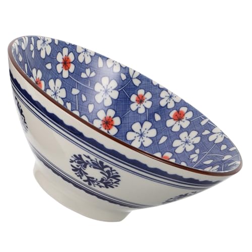 Mikinona Ciotola Ramen Giapponese Vintage in Scodella Capacità per Zuppe Noodle e Insalata Design Ombrello Antisbiadimento per Cucina e Servizio