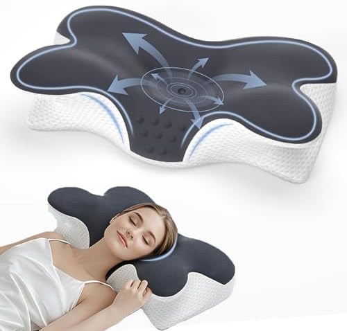 Cervical Neck Pillow for Pain Relief, Ergonomic Neck Support Pill...