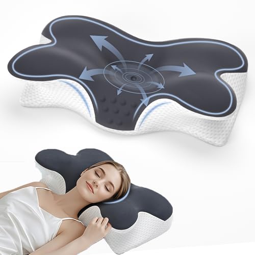 Cervical Neck Pillow for Neck Pain Relief,Contour Memory Foam Neck