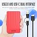 YOTUO Portable External Hard Drive Storage Expansion Mobile HDD USB 3.0 for PC, Mac, Desktop, Laptop, PS4, PS5, Xbox One X/S, Xbox 360, Xbox Series X/S, Office & Game (Red, 750GB)