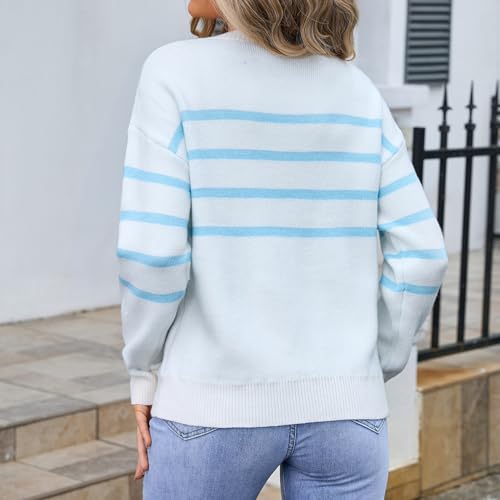 Image of Womens Knitted Pullover Bow Sweater Long Sleeve Crewneck Y2k Casual Bow Top