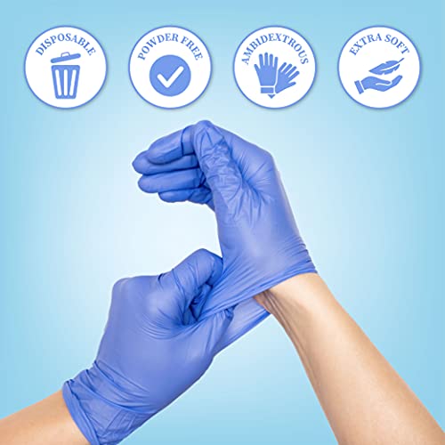 NITRILE GLOVES 10 BOXES 1000 COUNT LATEX AND POWDER FREE (Medium)