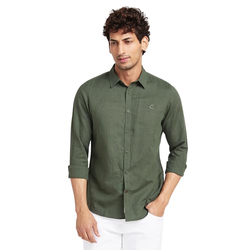 Image of Being Human Grey Slim Straight Fit Regular Collar Long Sleeves Men's Shirt Clothing