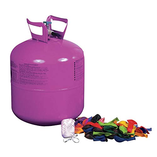 Balloon Time Portable Helium Tank Kit with 50 Balloons and Ribbon