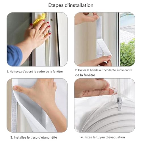 Kit d'étanchéité portable pour fenêtre de climatiseur isolant et étanche - 4