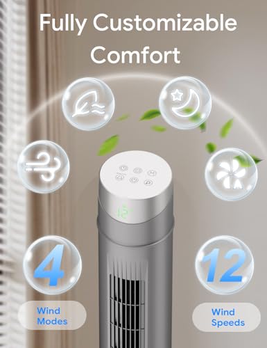 Image of ZAFRO Smart Tower Fan for Bedroom,Upgraded DC Motor Fans that Blow Cold Air