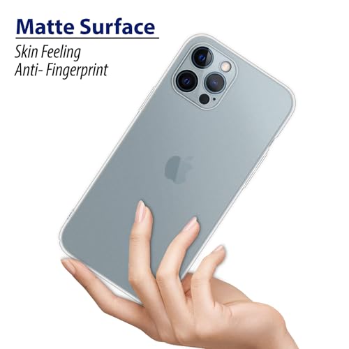 Image of Amazon Brand - Solimo Frosted | Translucent | Ultra Thin | Flexible | Anti Scratch | Slim Fit | Soft Back Cover for Apple iPhone 12 Pro Max - Frosted White
