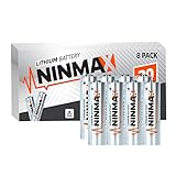 NINMAX® Lithium AA Batteries 3500mAh, 8 Pack 1.5V Longest Lasting Double A Battery for High-Tech Devices【Non-Rechargeable】