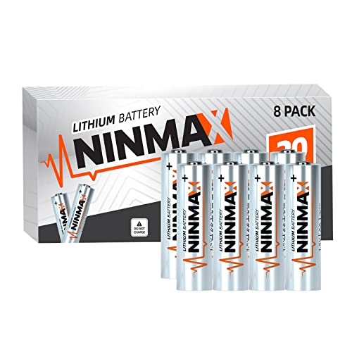 NINMAX® Lithium AA Batteries 3500mAh, 8 Pack 1.5V Longest Lasting Double A Battery for High-Tech Devices【Non-Rechargeable】 by NINMAX - Used condition - US$13.74