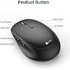 iClever Bluetooth Mouse, Dual Mode Wireless Mouse for Laptop (BT5.0/3.0 & 2.4G), USB-C Rechargeable, Silent Click, 4-Level 2400 DPI, 3 Device Switch, Portable Ergonomic Mouse for Windows, Mac, Android