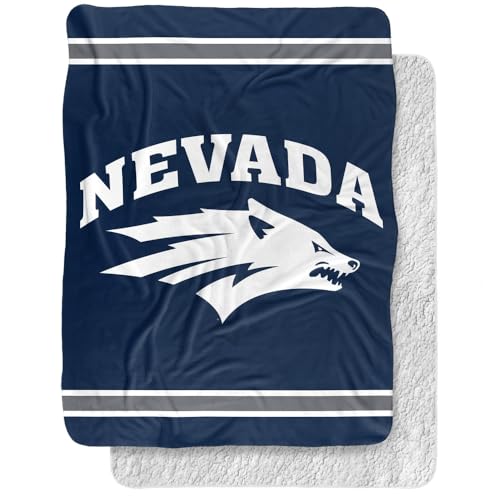 Nevada Reno Blanket, 60"x80" Primary Logo Stripes Sherpa Super Soft Throw