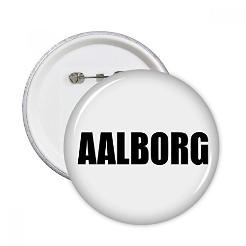 Pins Aalborg Danemark badge bouton rond vêtement décoration cadeau souvenir de voyage multicolore